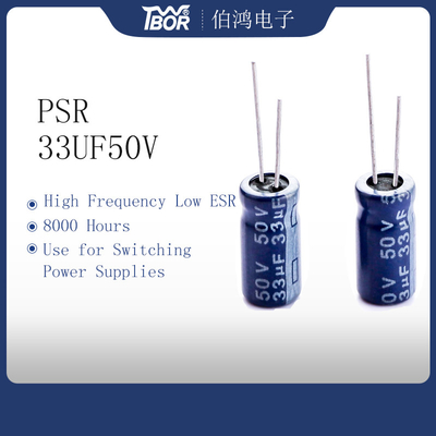 33uf50v 6.3x11 Miniatur Kapasitor Frekuensi Tinggi Kapasitor Aluminium ESR Rendah