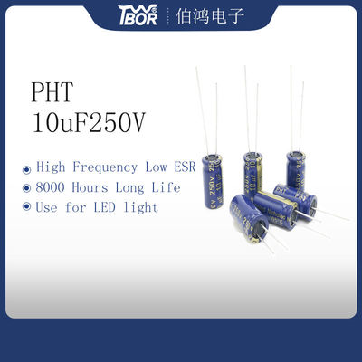 10UF 250V 8x16mm Kapasitor Elektrolit Radial Toleransi 20%