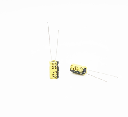 Kapasitor Suhu Tinggi ESR Rendah 56UF35V Kapasitor Elektrolit Timbal Radial