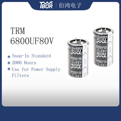 30x45mm Snap In Electrolytic Capacitors 6800uf 80v Explosion Proof