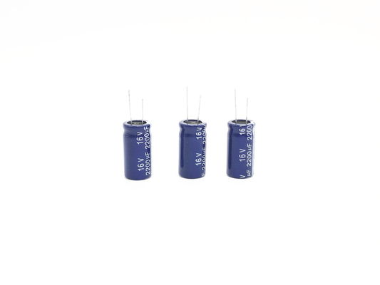 Frekuensi Tinggi Rendah ESR Aluminium Electrolytic Capacitor 2200UF16V 13X25mm