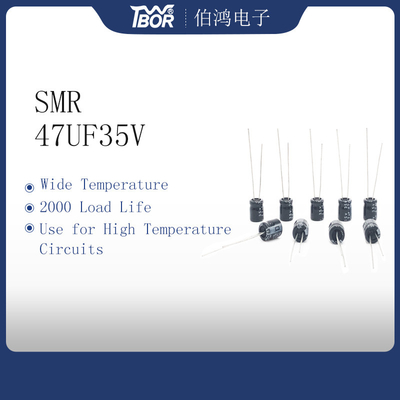 Kapasitor Elektrolitik Aluminium Miniatur Hitam 47UF 35V TW BOR