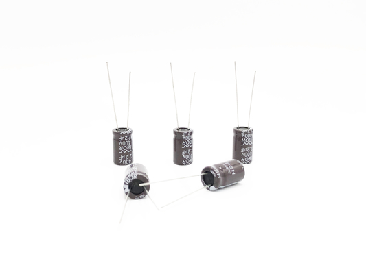 ISO9001 Aluminium Radial Electrolytic Capacitor 2.2UF400V Arus Riak Tinggi