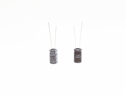 ISO9001 Aluminium Radial Electrolytic Capacitor 2.2UF400V Arus Riak Tinggi