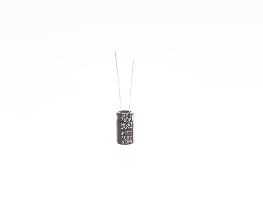 ISO9001 Aluminium Radial Electrolytic Capacitor 2.2UF400V Arus Riak Tinggi