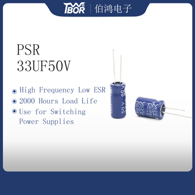 33uF50V Frekuensi Tinggi Kapasitor ESR Rendah 6.3X11MM ISO9001