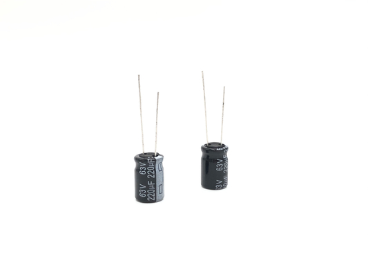 ISO9001 10X17mm Radial Lead Electrolytic Capacitors 220UF 63V
