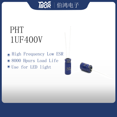 1UF 400V Rendah ESR Aluminium Electrolytic Capacitor 8x10mm Radial Lead