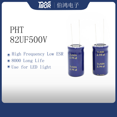 PHT 82UF 500V Umur Panjang Kapasitor Elektrolit Radial 22X30mm
