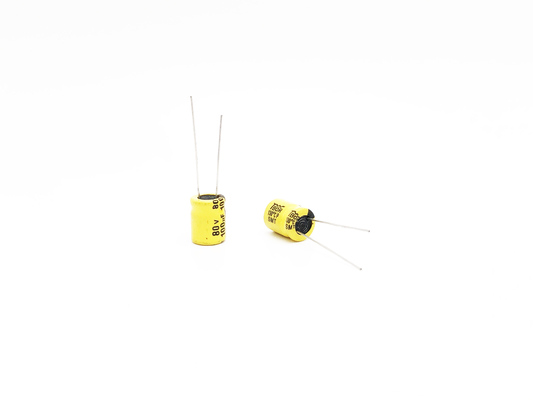 Kapasitor Lampu LED Elektrolit Timbal Radial 100UF80V 10x13mm