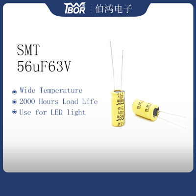 56UF 63V 8X12MM LED Light Capacitor Suhu Lebar ISO9001