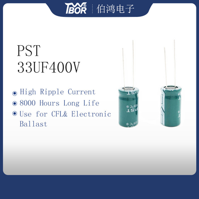 TW BOR 33uf 400v Kapasitor Elektrolit Suhu Tinggi 16x30mm