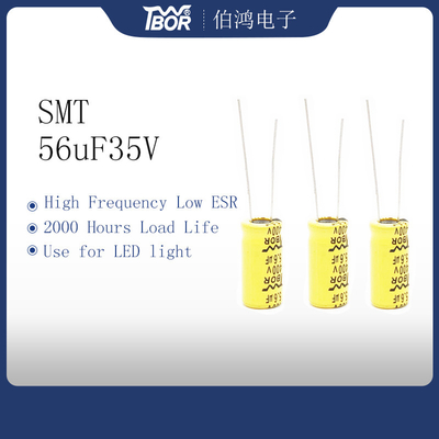Kapasitor Frekuensi Tinggi Elektrolit Rendah ESR 6.3x11mm 56uF 35V