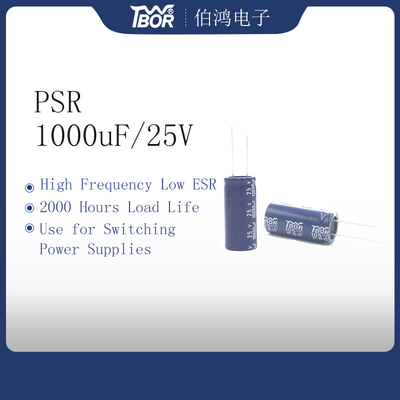 HF Rendah ESR 1000UF25V Miniatur Kapasitor 10x17mm