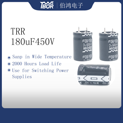 180UF450V 25x40mm Snap In Power Capacitor RoHS Suhu Lebar